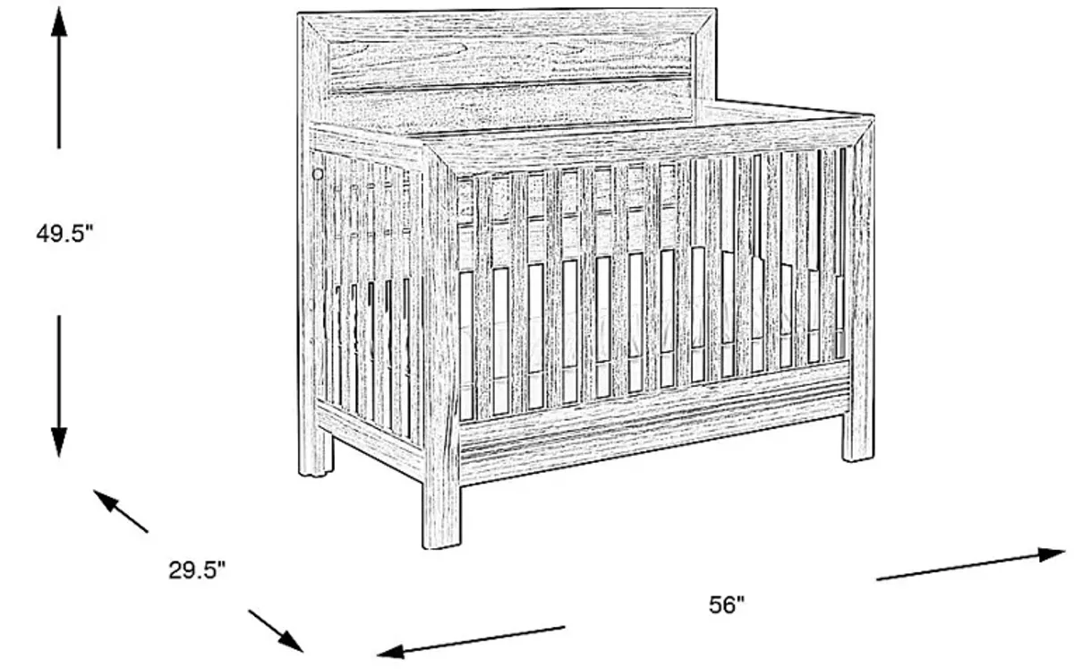 Kids Amber Creek Cinnamon 3 Pc Convertible Crib with Toddler Rail and Full Conversion Rails