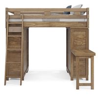 Kids Creekside 2.0 Chestnut Full Loft with 2 Loft Chests, 2 Bookcases and Desk Attachment