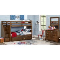 Santa Cruz Brown Cherry Twin/Twin Step Bunk Bed