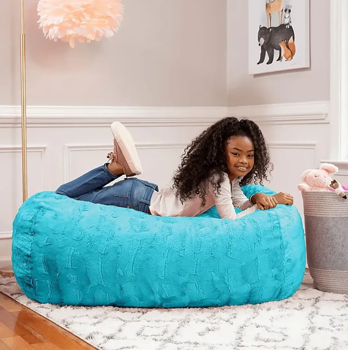 Kids Breun Turquoise Bean Bag Lounger