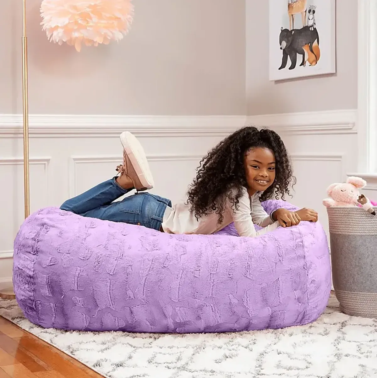 Kids Breun Purple Bean Bag Lounger