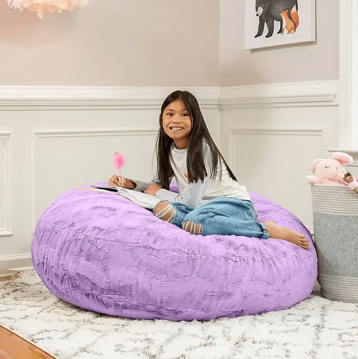 Kids Brogton Purple Bean Bag Chair