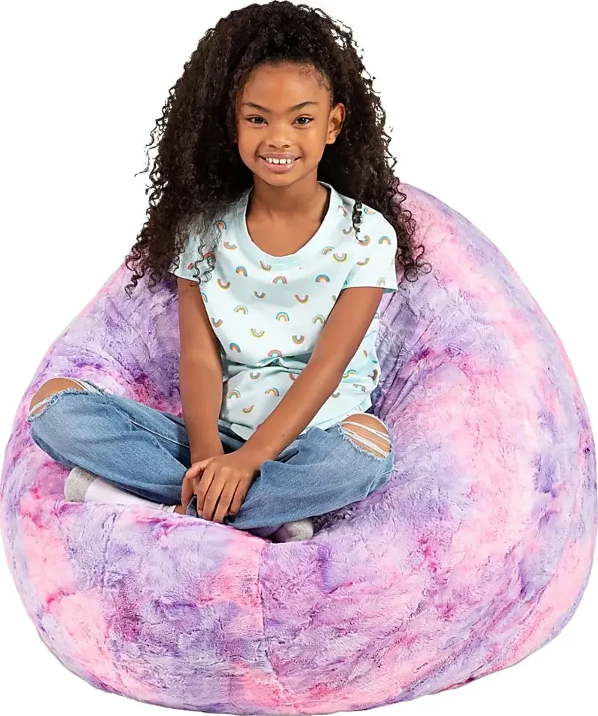 Kids Brogton Pink Purple Bean Bag Chair