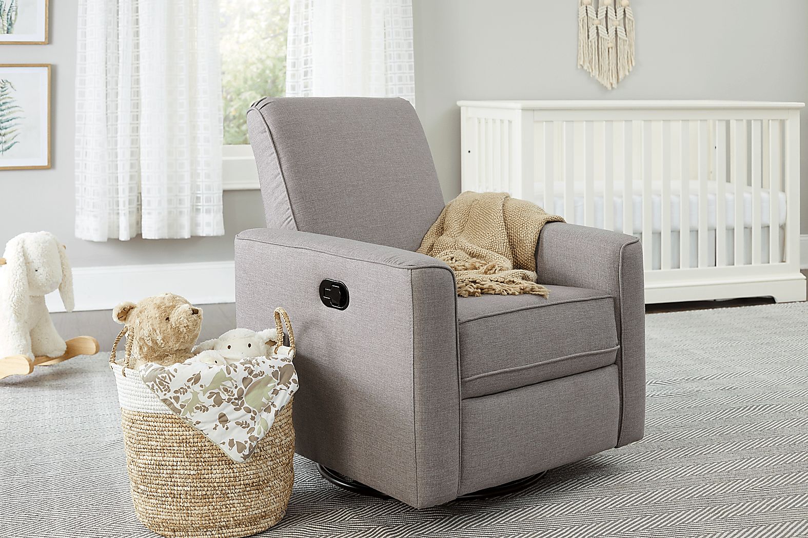 Nursery Wrenlow Beige Swivel Glider Recliner