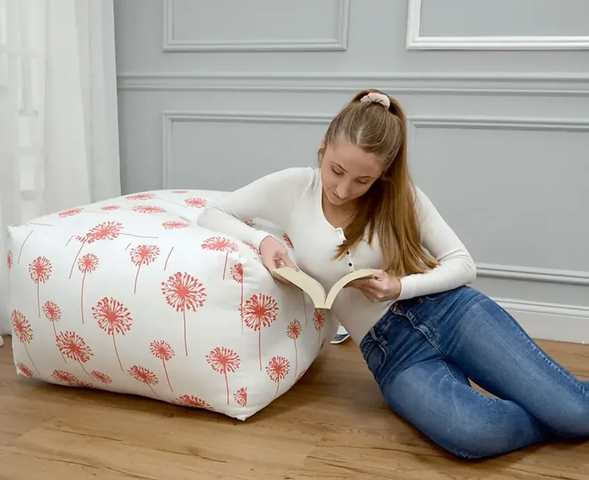 Kids Dellwater White Square Poufette