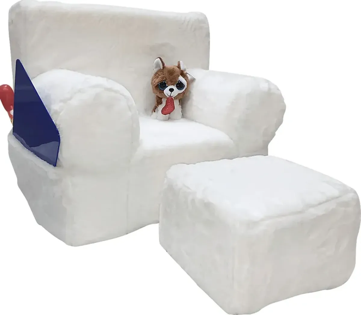 Kids Karlotta White Chair & Ottoman Set