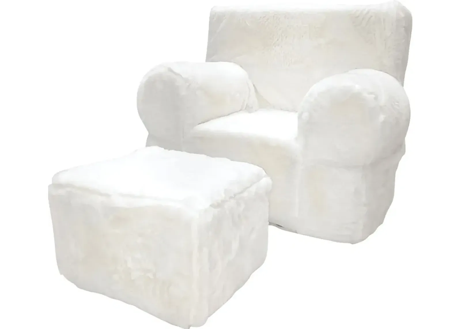 Kids Karlotta White Chair & Ottoman Set