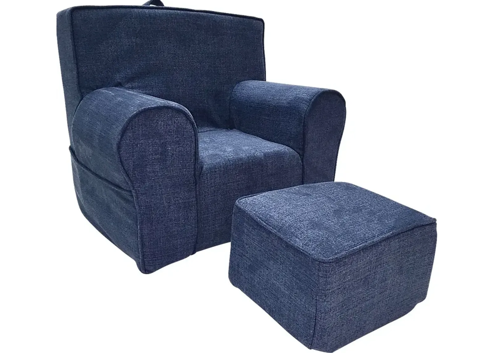 Kids Karlotta Blue Chair & Ottoman Set