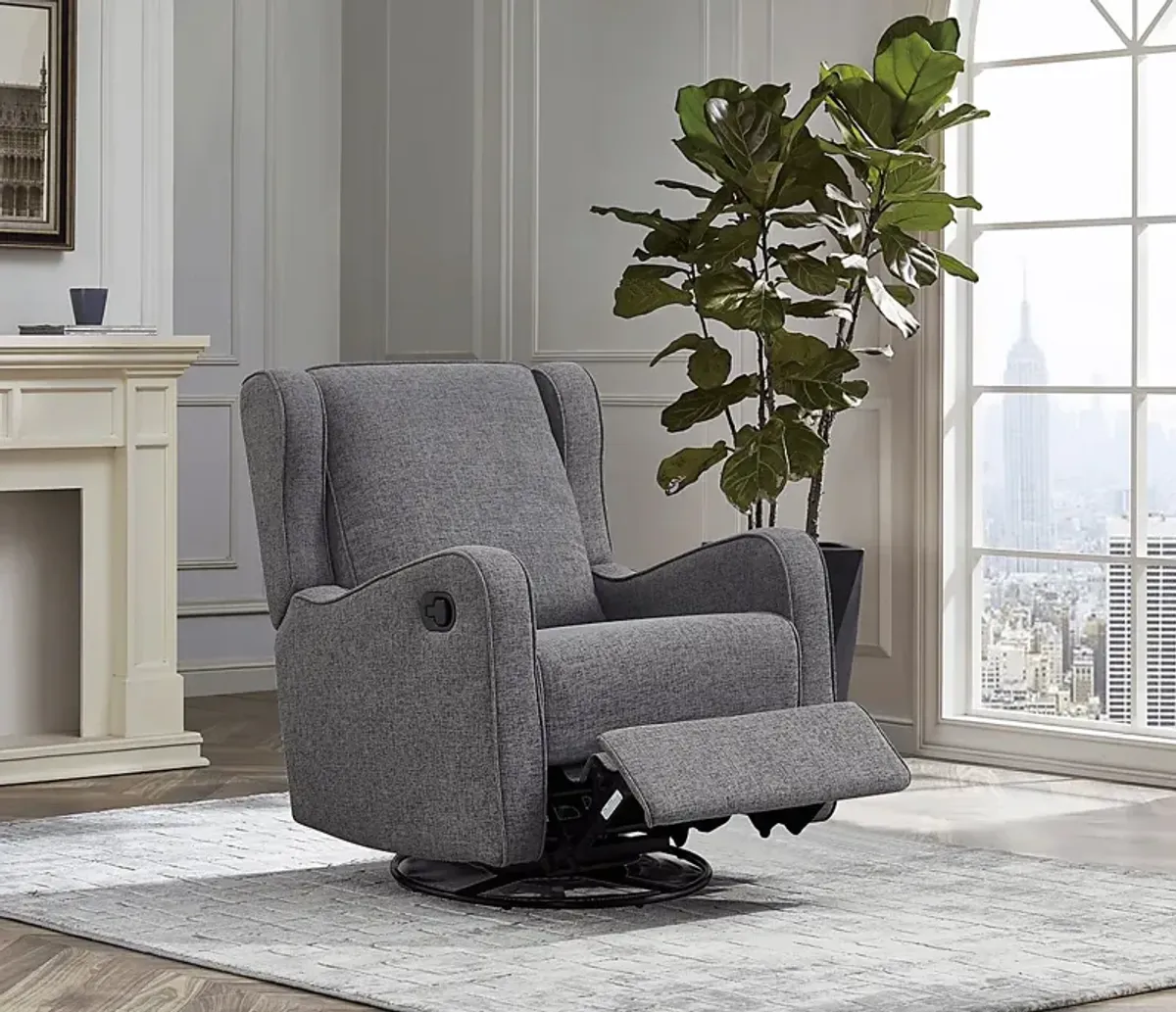 Nursery Camora Dark Gray Swivel Glider Recliner