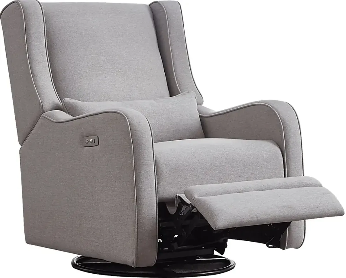 Nursery Tiernan Pewter Power Swivel Glider Recliner