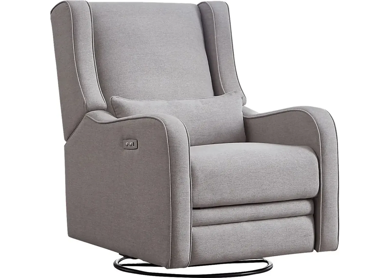 Nursery Tiernan Pewter Power Swivel Glider Recliner