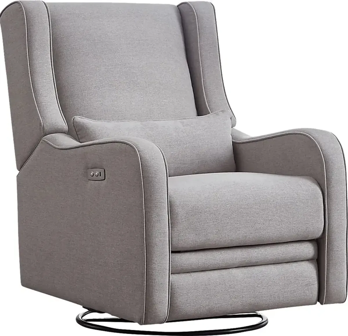 Nursery Tiernan Pewter Power Swivel Glider Recliner