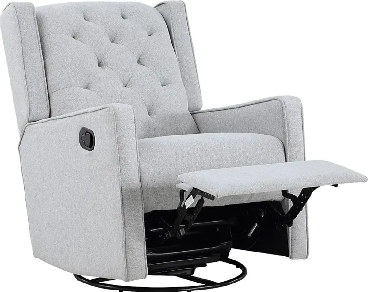 Nursery Sheadon Gray Swivel Glider Recliner