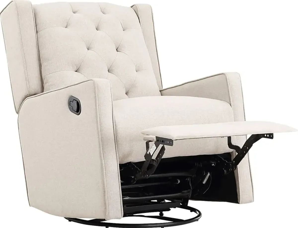 Nursery Sheadon Creamy Latte Swivel Glider Recliner