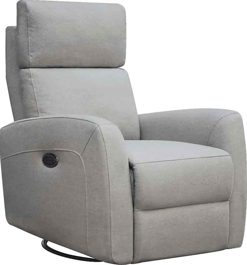 Nursery Kesden Pewter Triple Power Swivel Glider Recliner