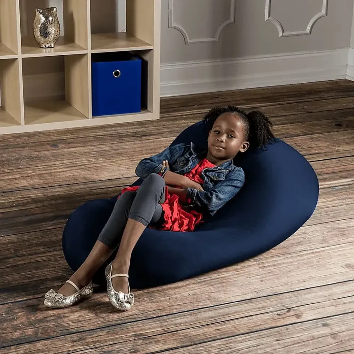 Kids Cloud Nest Navy Bean Bag Chair