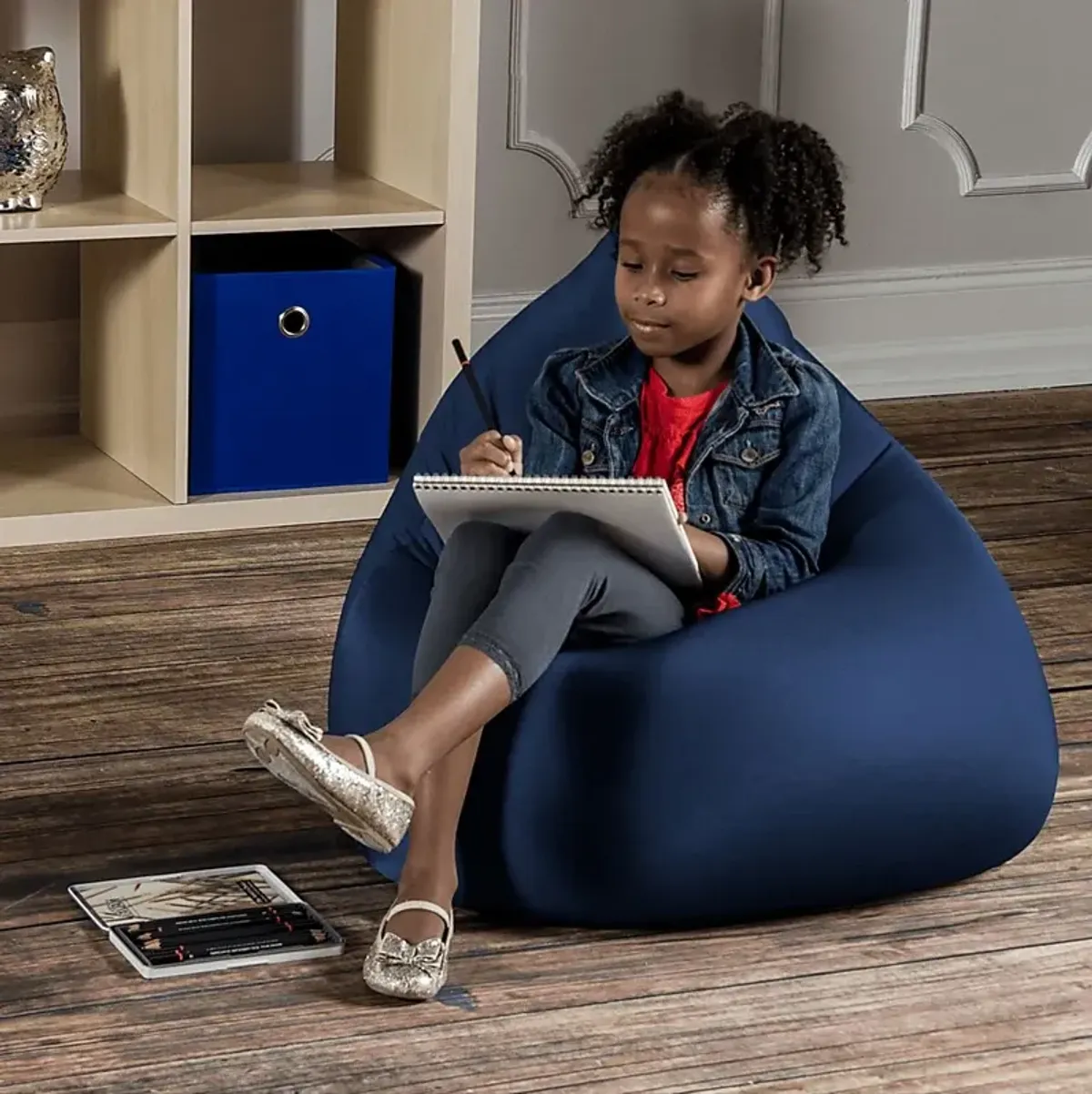 Kids Cloud Nest Navy Bean Bag Chair