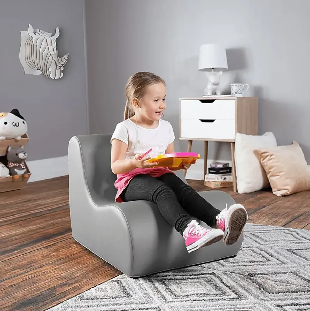 Kids Nariko Gray Foam Chair