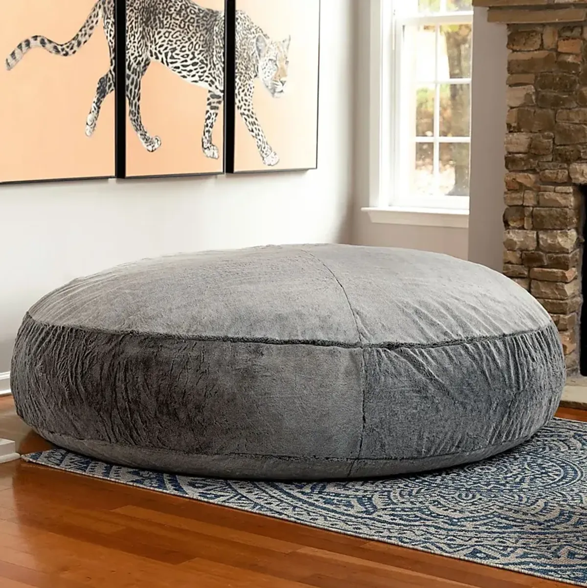 Kids Amnons Gray Bean Bag Chair