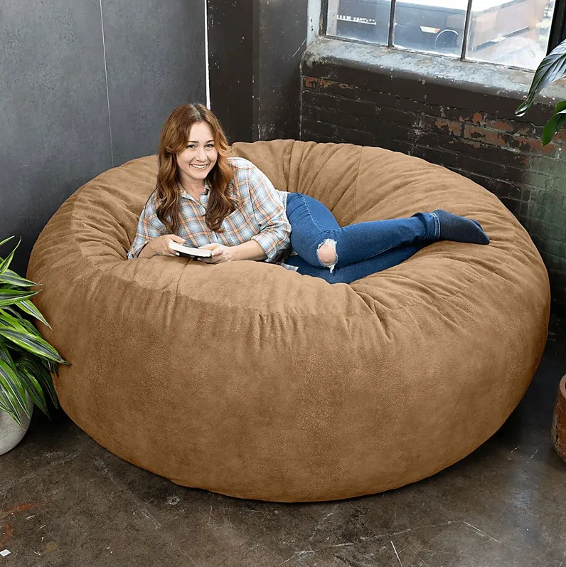 Kids Aniline I Tan Bean Bag Chair