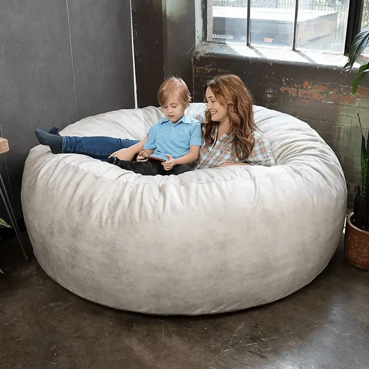 Kids Aniline I White Bean Bag Chair