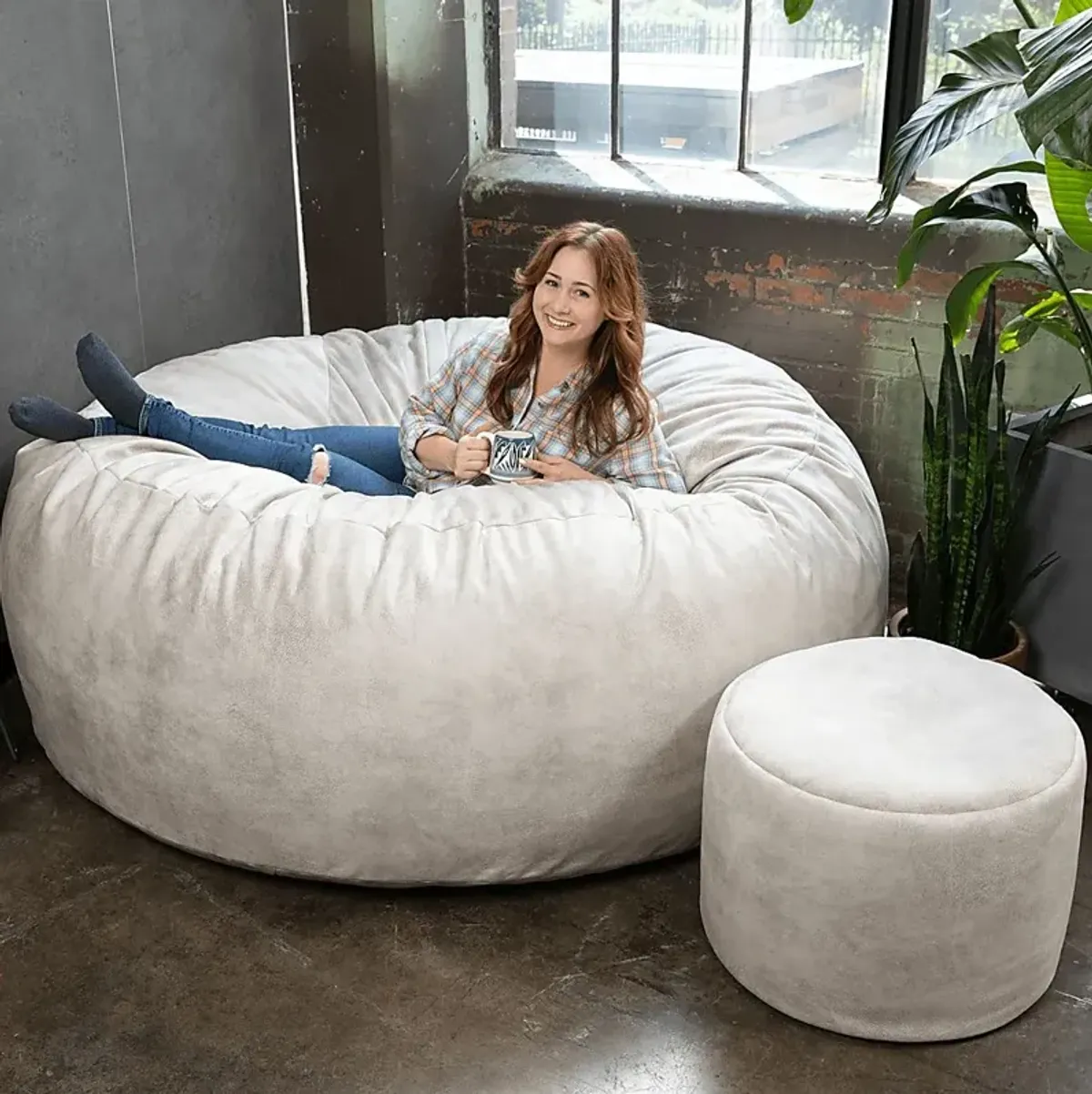 Kids Aniline I White Bean Bag Chair