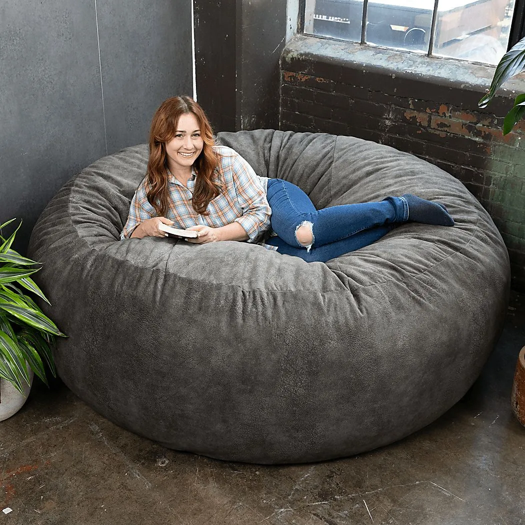 Kids Aniline I Gray Bean Bag Chair