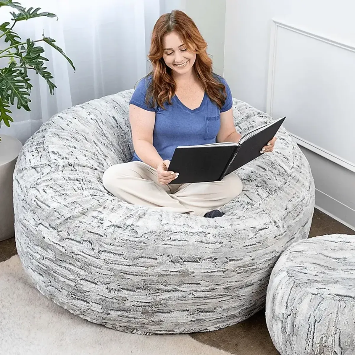 Kids Aull Light Gray Bean Bag Chair