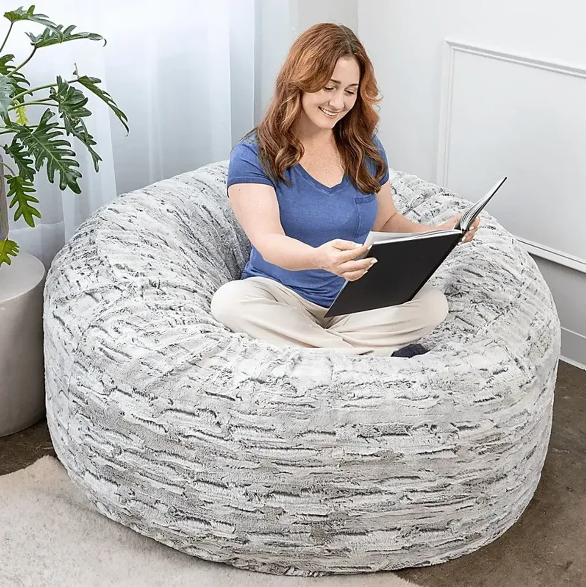 Kids Aull Light Gray Bean Bag Chair