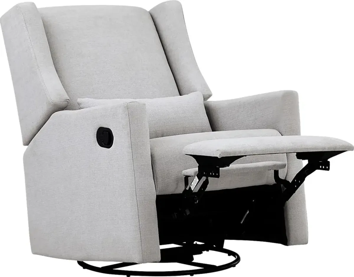 Nursery Deveron Light Gray Swivel Glider Recliner