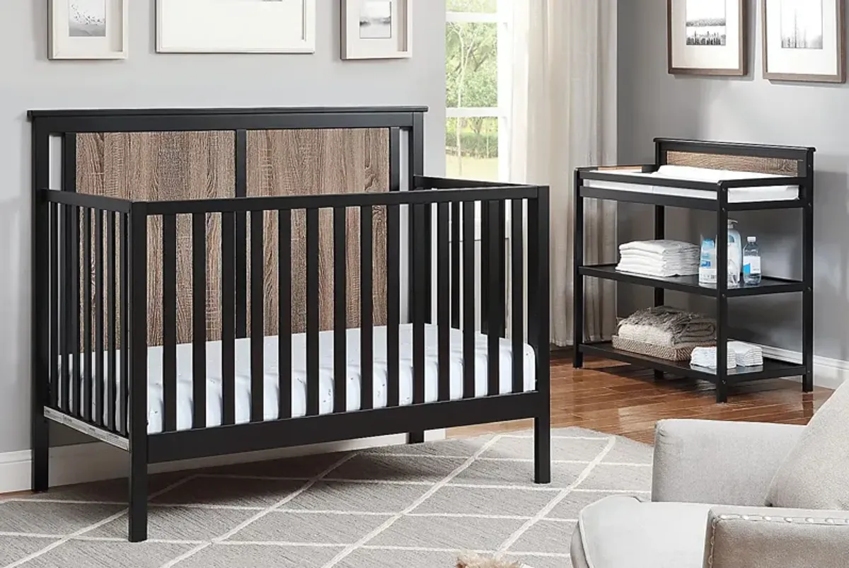 Kids Crownspoint Black Convertible Crib