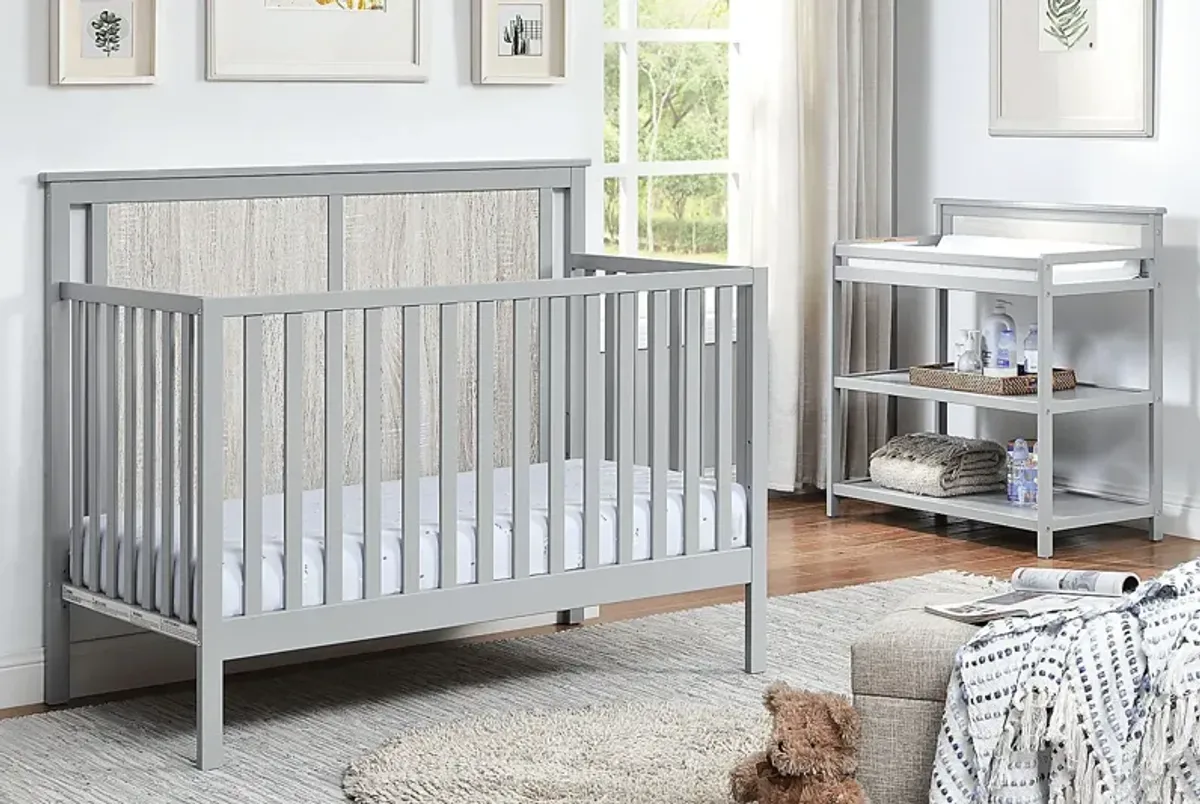 Kids Crownspoint Gray Convertible Crib