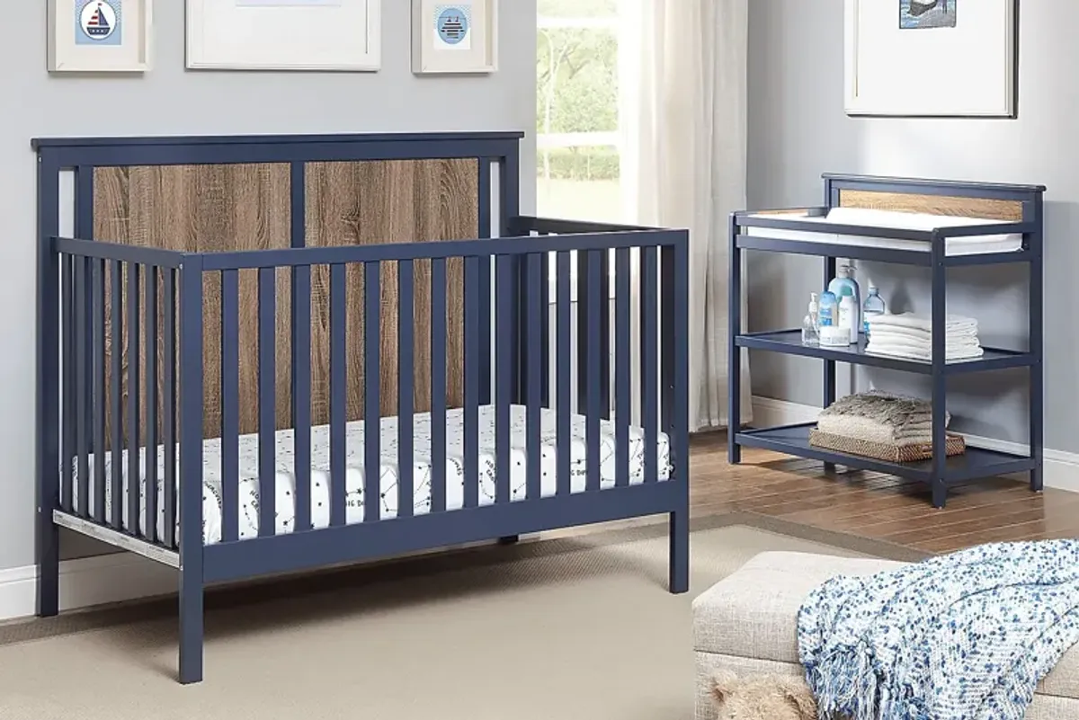 Kids Crownspoint Blue Convertible Crib