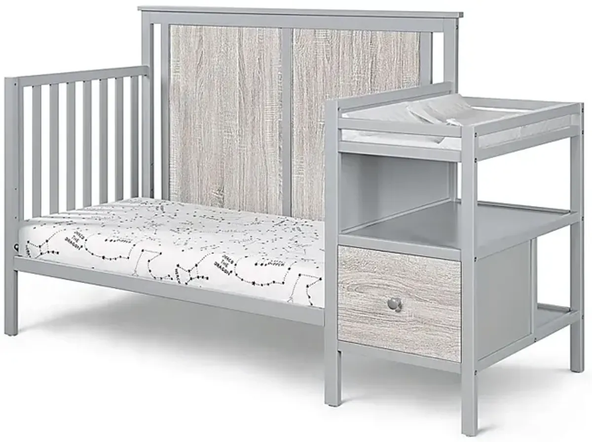 Kids Alemeda Gray Crib and Changer Combo