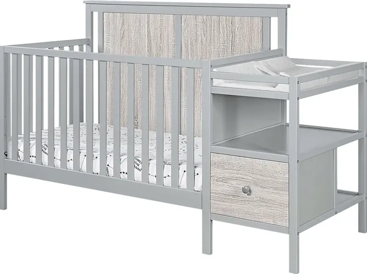 Kids Alemeda Gray Crib and Changer Combo