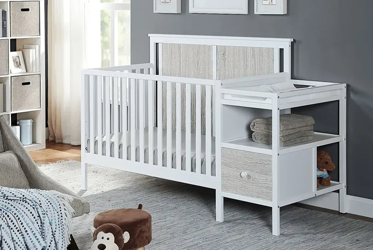 Kids Alemeda White Crib and Changer Combo