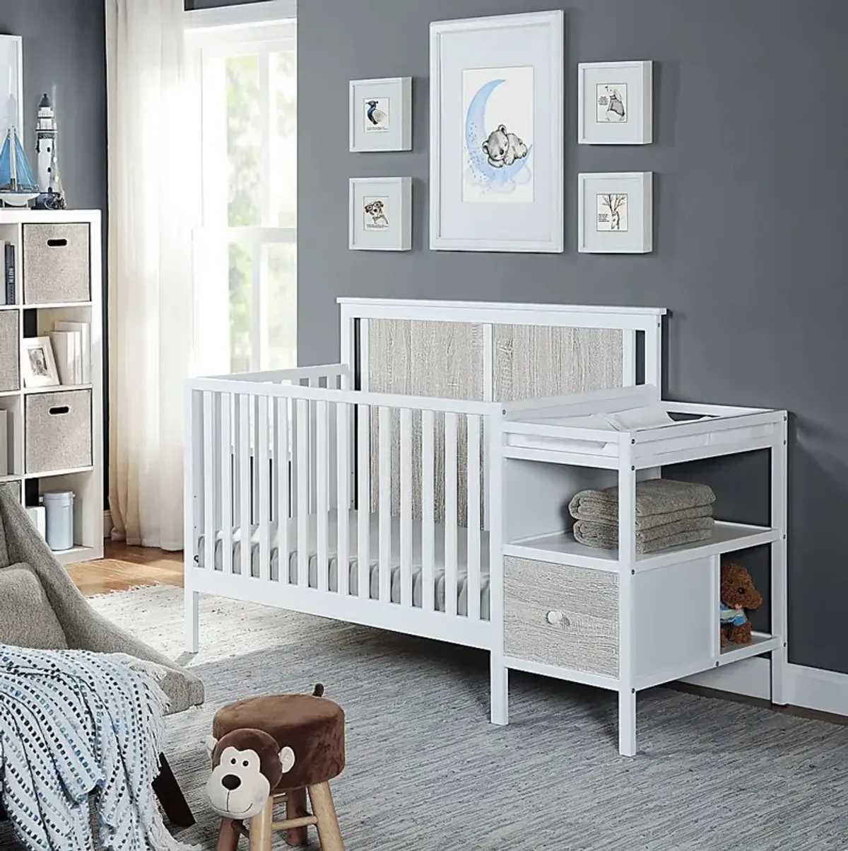 Kids Alemeda White Crib and Changer Combo