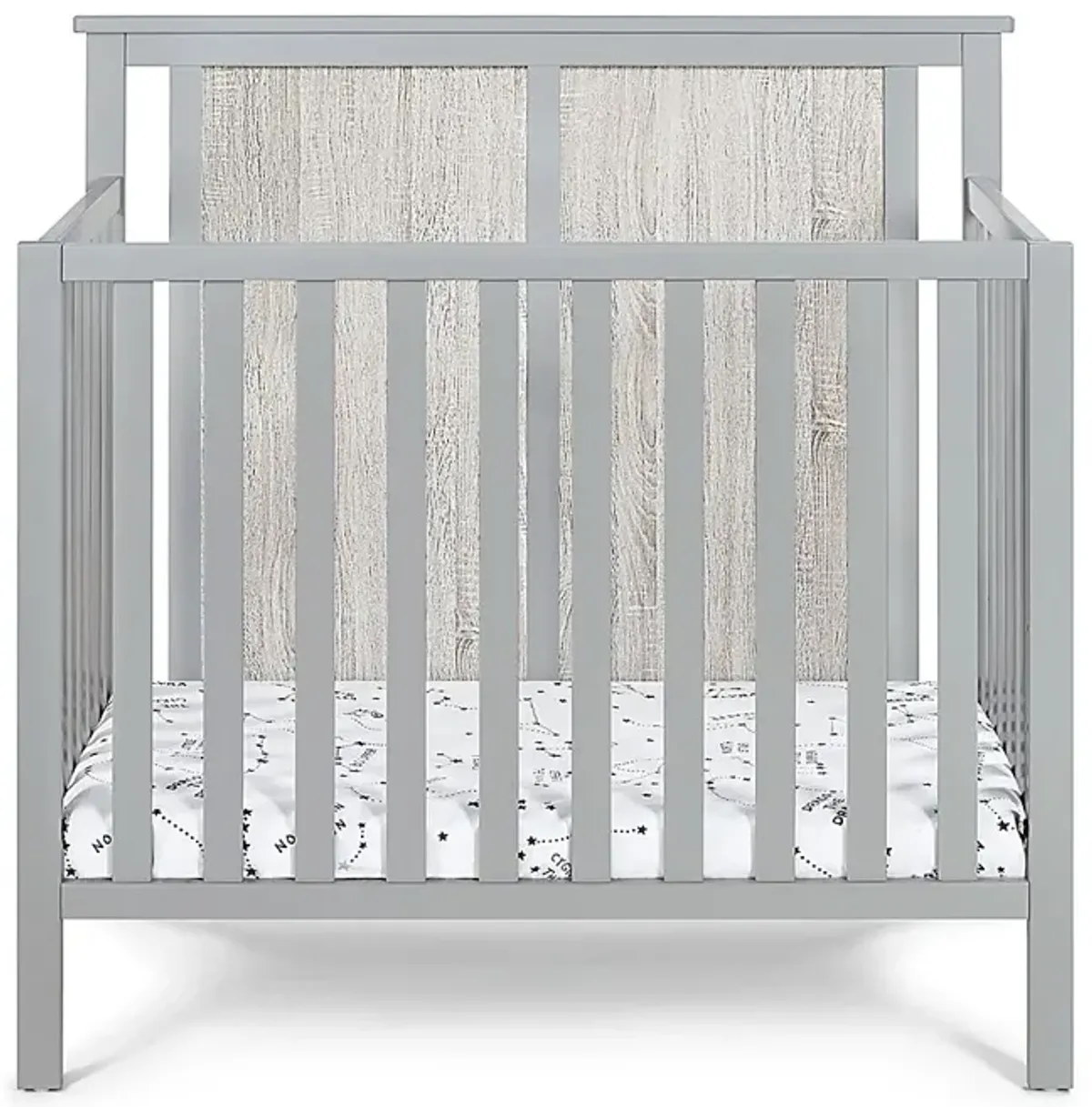 Kids Allsky Gray Crib with Mattress Pad