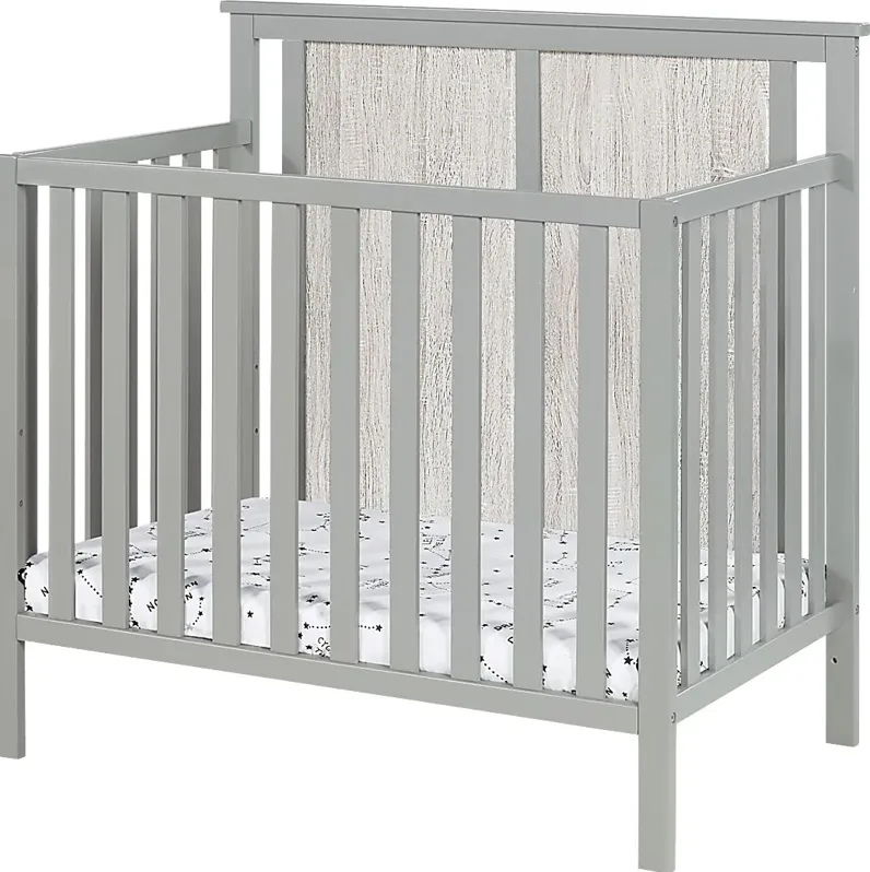 Allsky Gray Crib with Mattress Pad