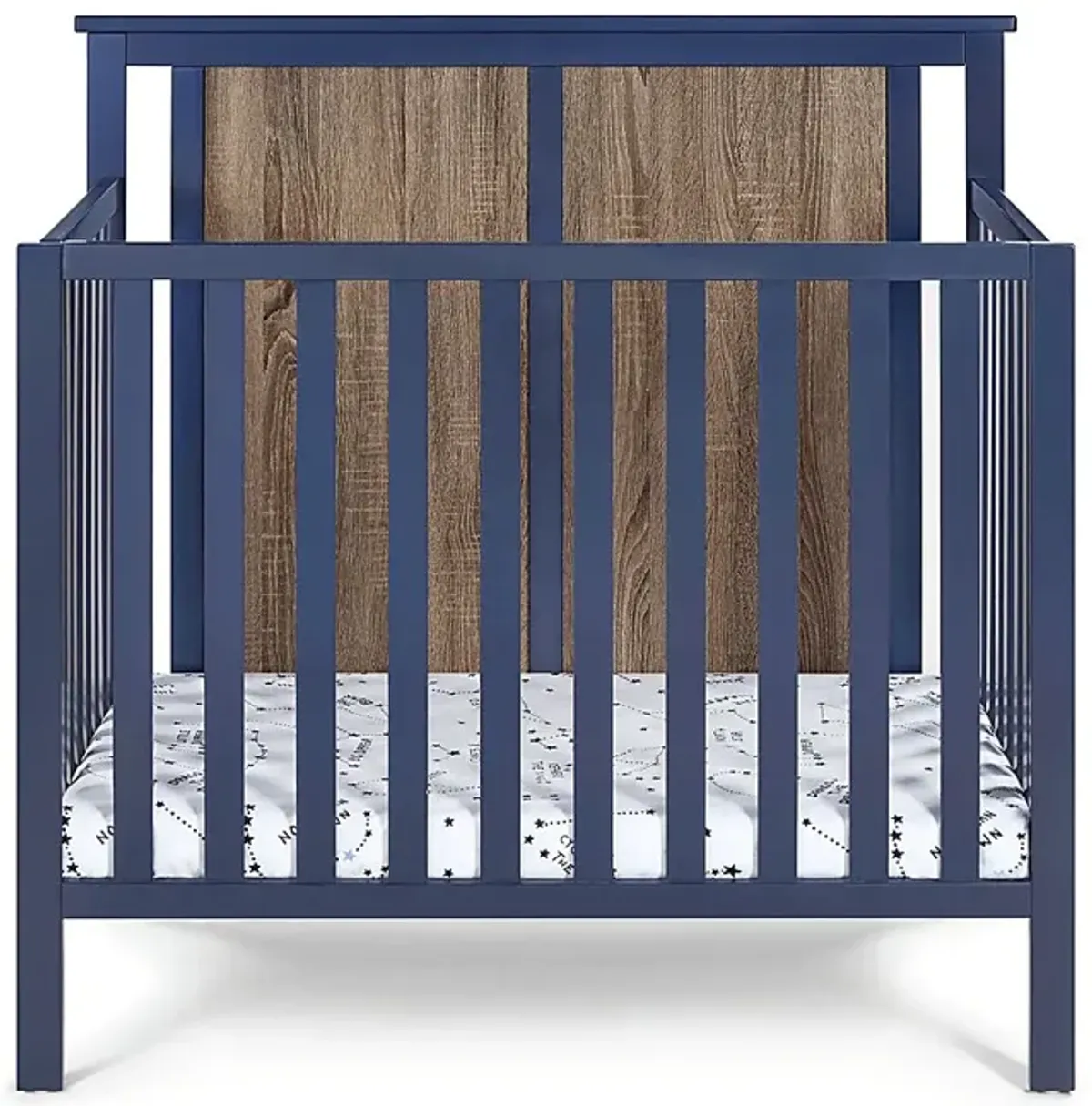 Kids Allsky Blue Crib with Mattress Pad