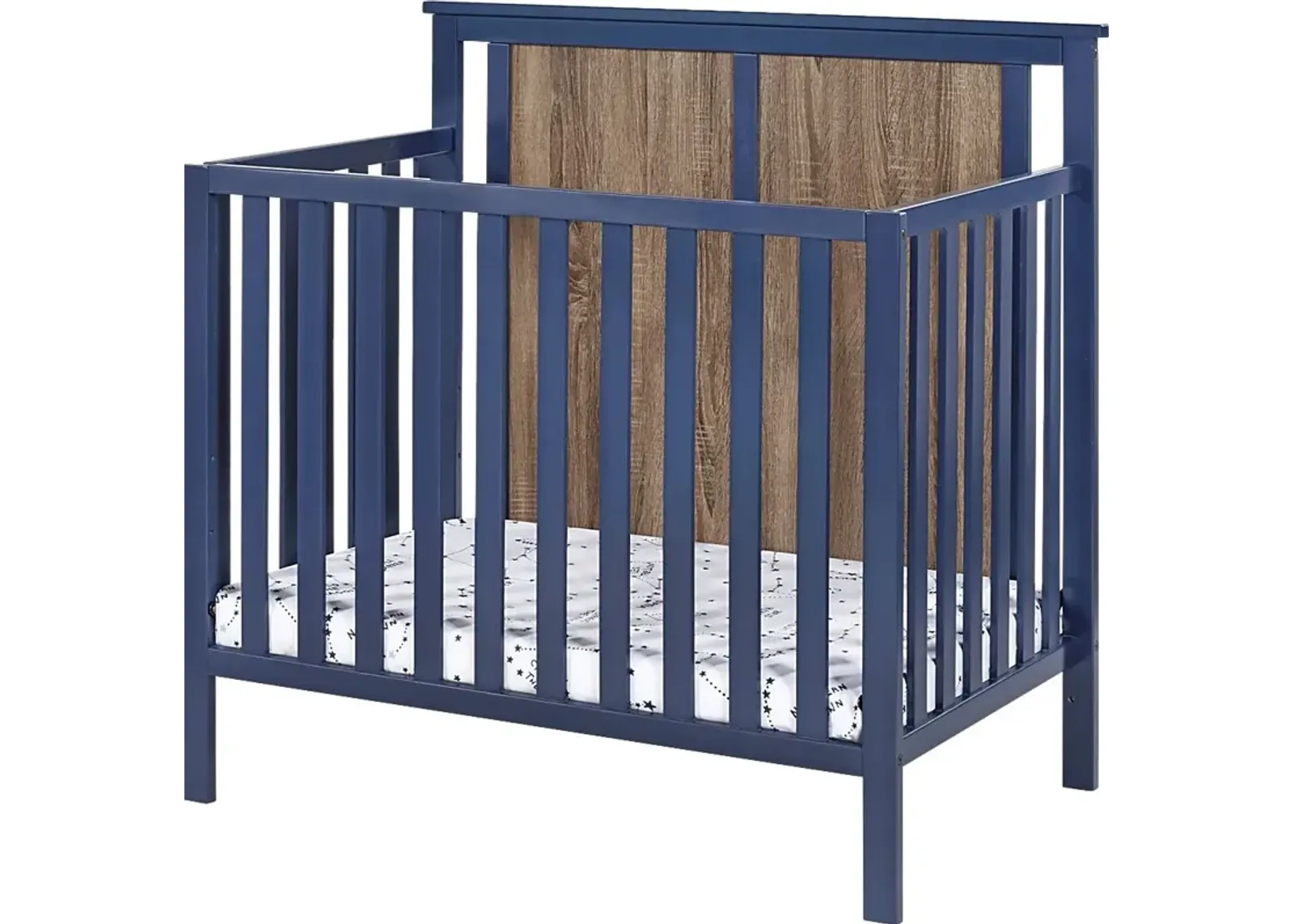 Kids Allsky Blue Crib with Mattress Pad