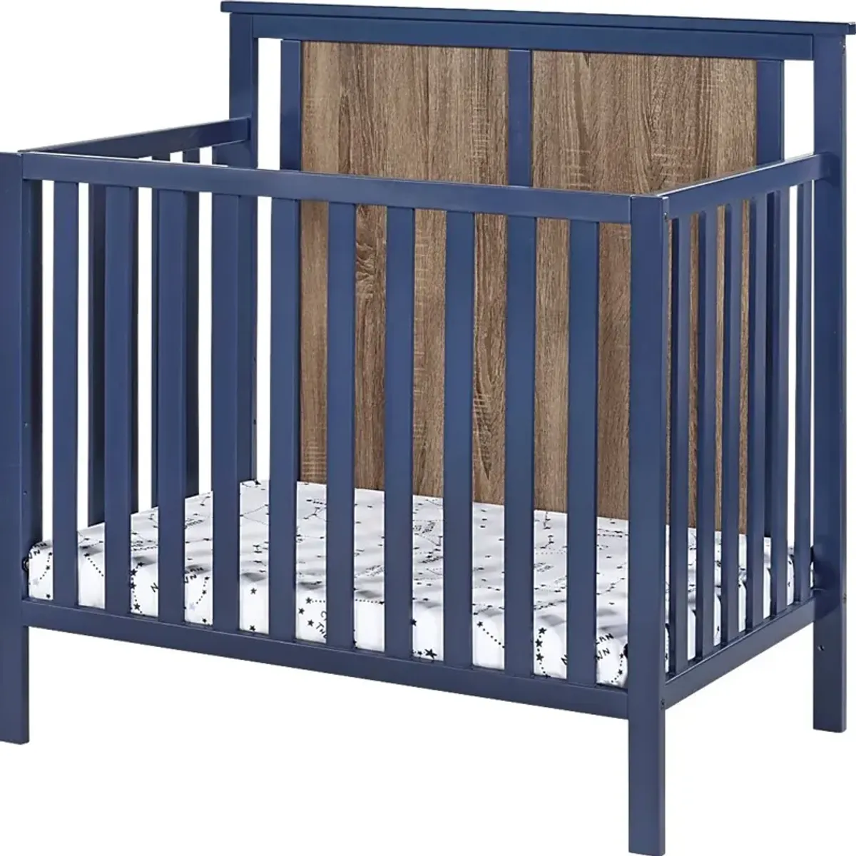 Kids Allsky Blue Crib with Mattress Pad