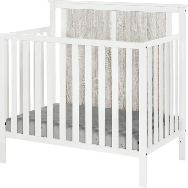 Kids Allsky White Crib with Mattress Pad