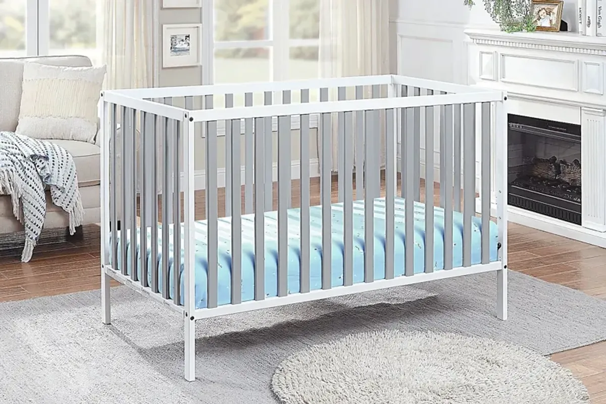 Kids Canticle Gray/White Crib