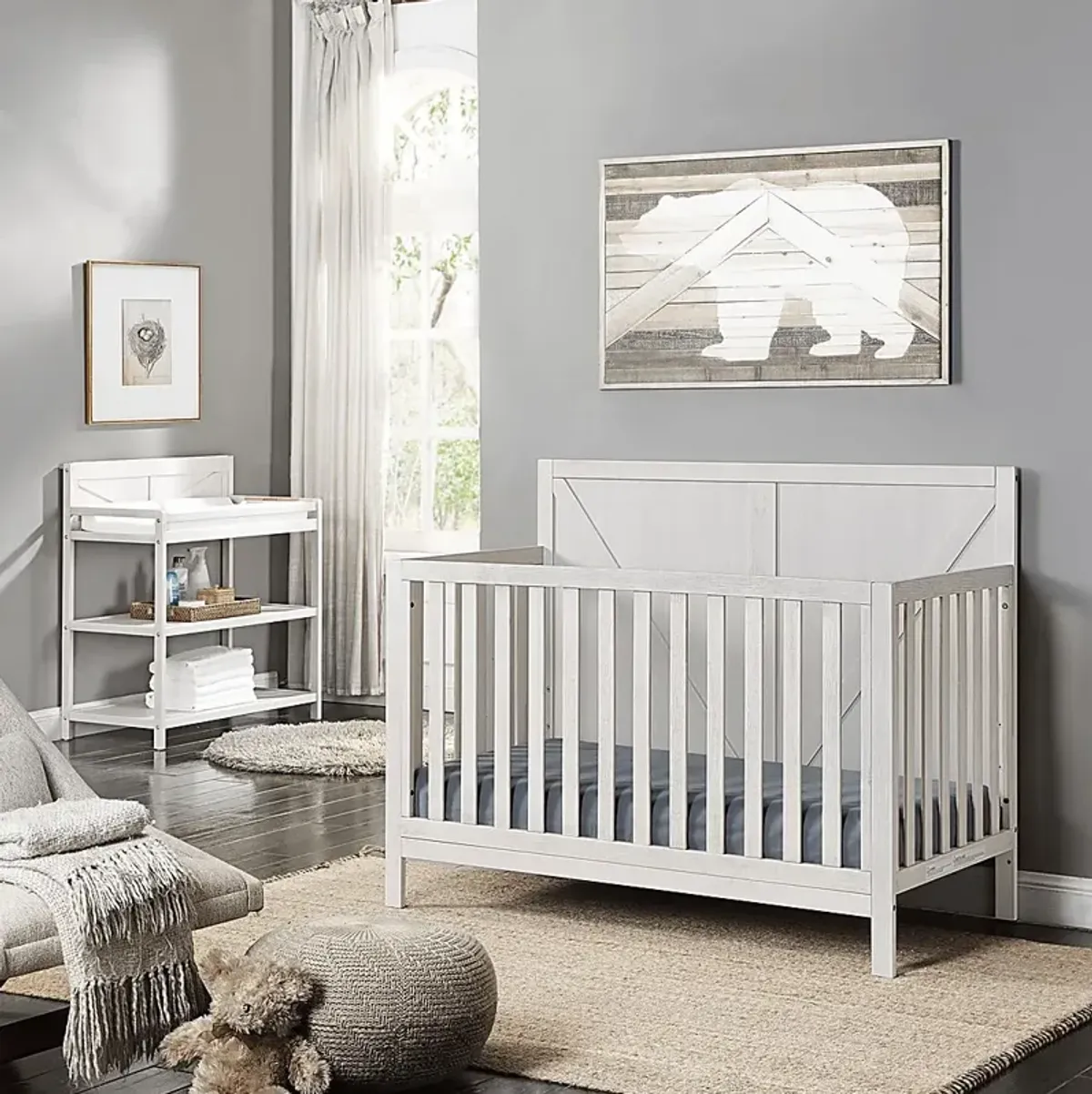 Kids Boysenberry Gray Crib