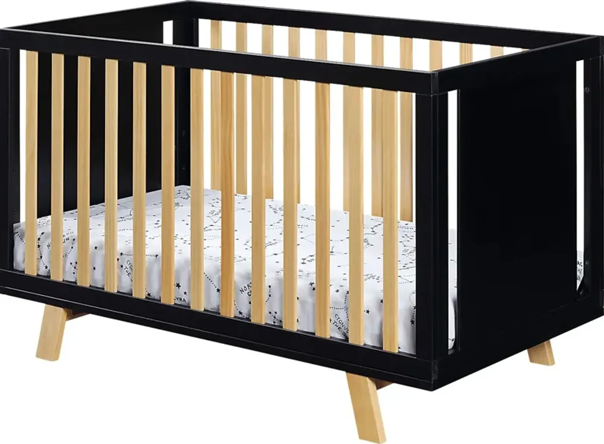 Kids Delavan Black/Natural Crib