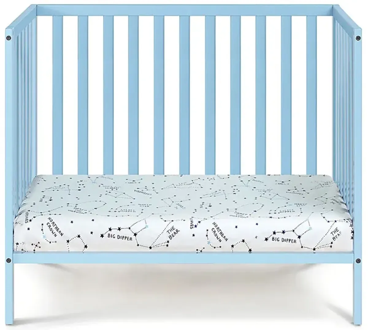 Kids Castellon Blue Mini Crib with Mattress Pad