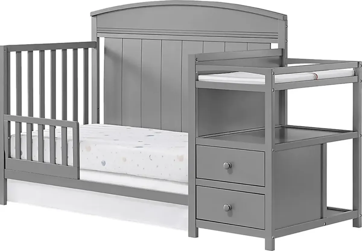 Shanton Gray Convertible Crib & Changing Table