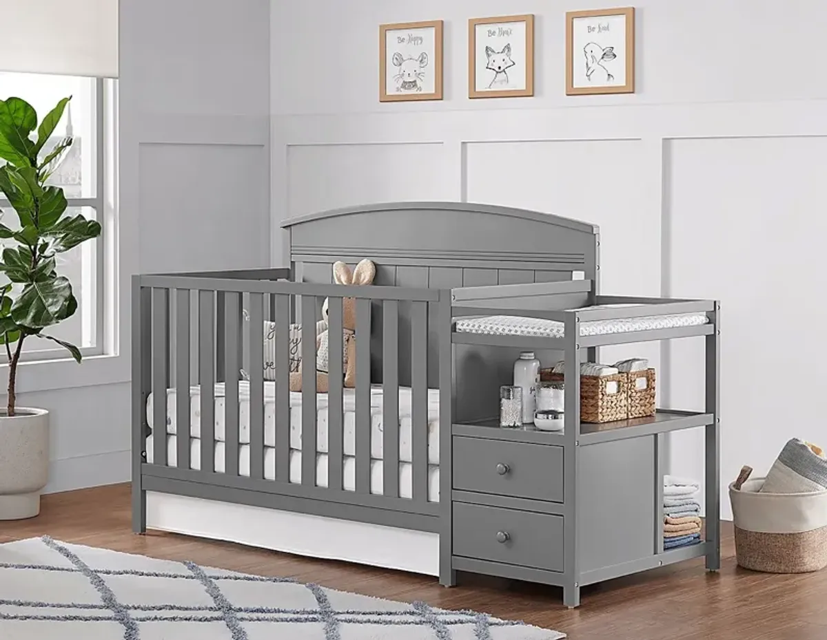 Shanton Gray Convertible Crib & Changing Table