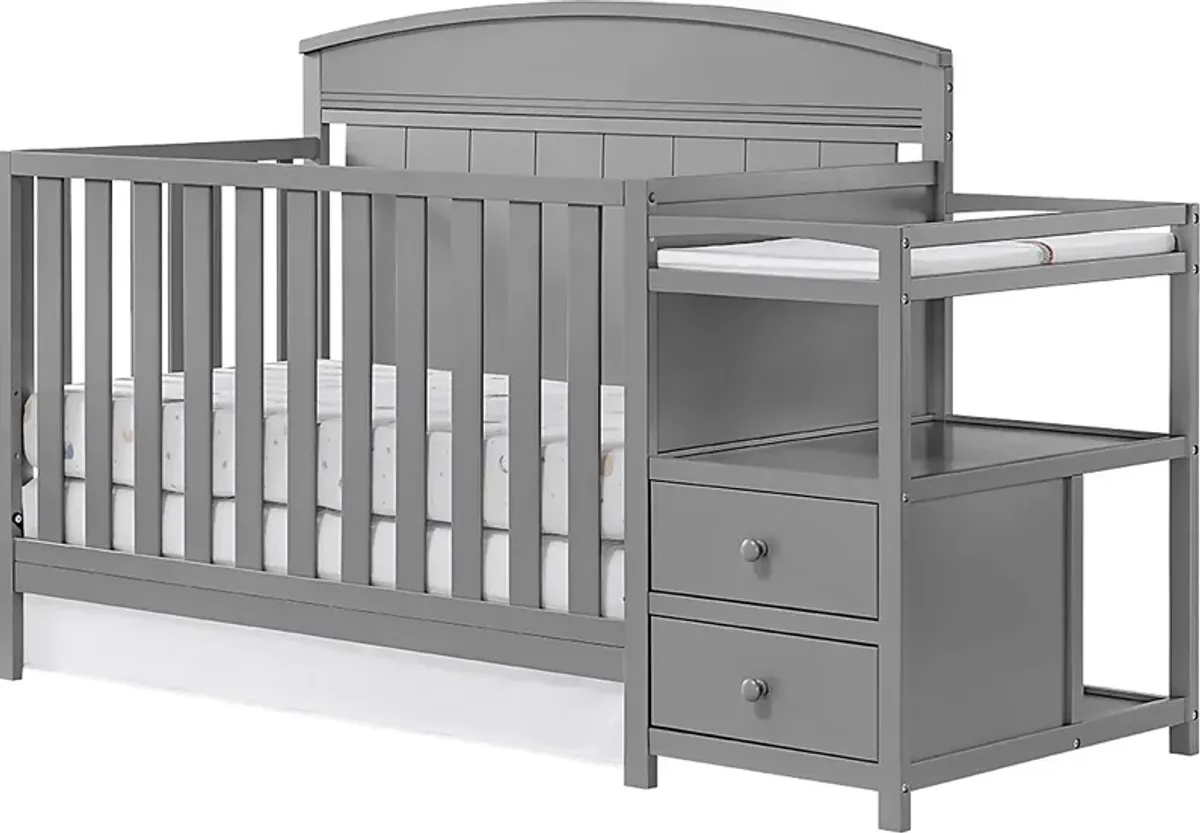 Shanton Gray Convertible Crib & Changing Table